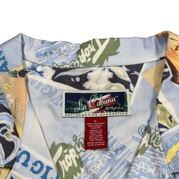 La Cabana Hawaiian Shirt Women's Sz L Antigua Button Up Casual Multicolor - Picture 3 of 7